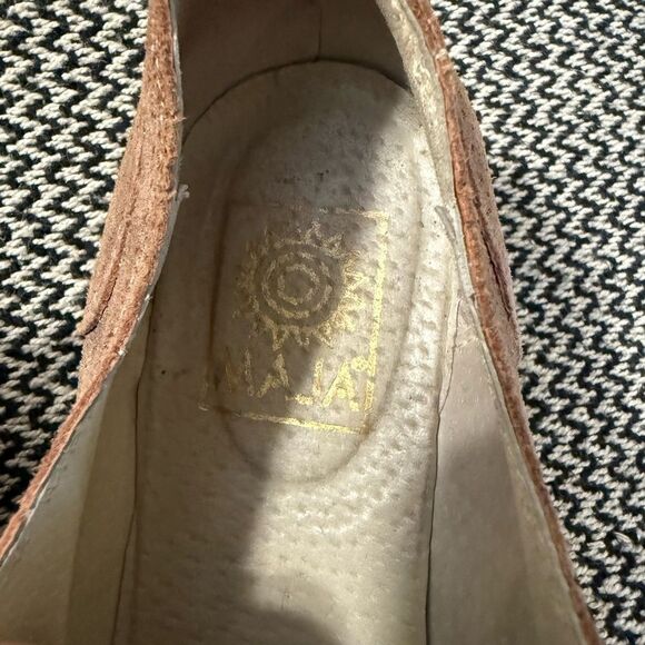 Vera Gomma/Maja Blush Metalic Perforated Leather Loafer Shoes - Picture 3 of 8